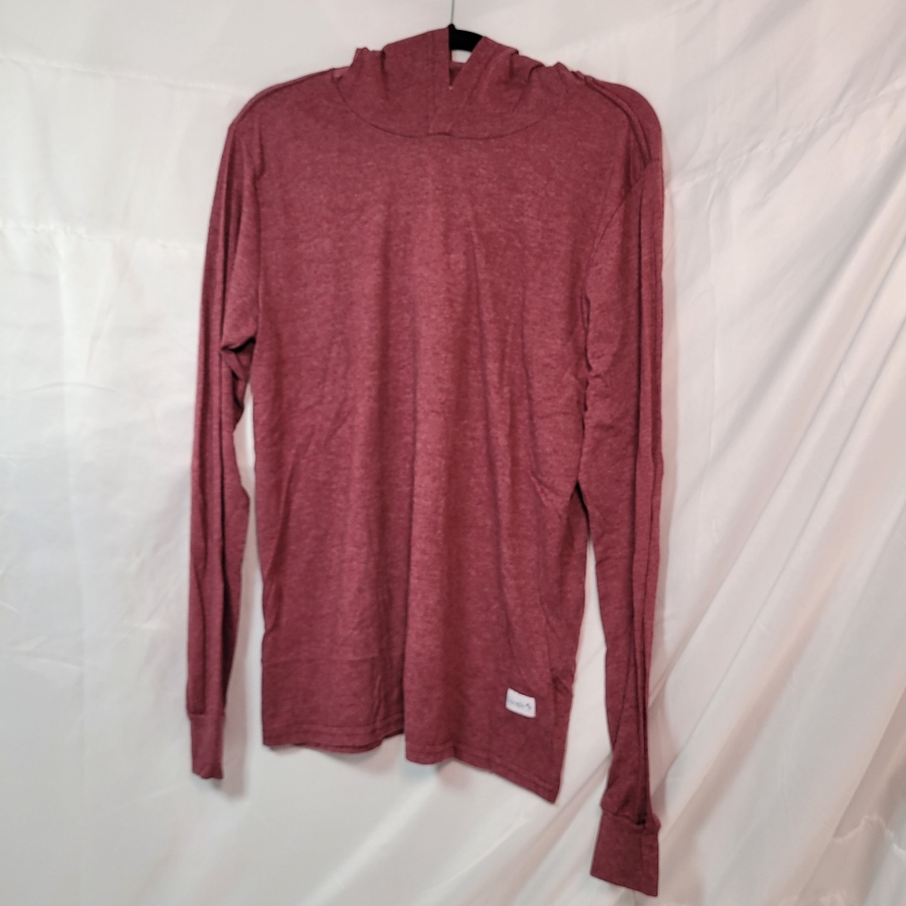Kinetix Shirt Men's Tee Hooded Long Sleeve Wine Red Shirt size Medium New